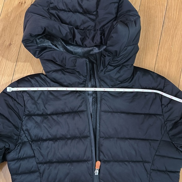 Save The Duck Black Quilted Hooded Long Puffer Jacket Womens Size Small - Picture 11 of 12